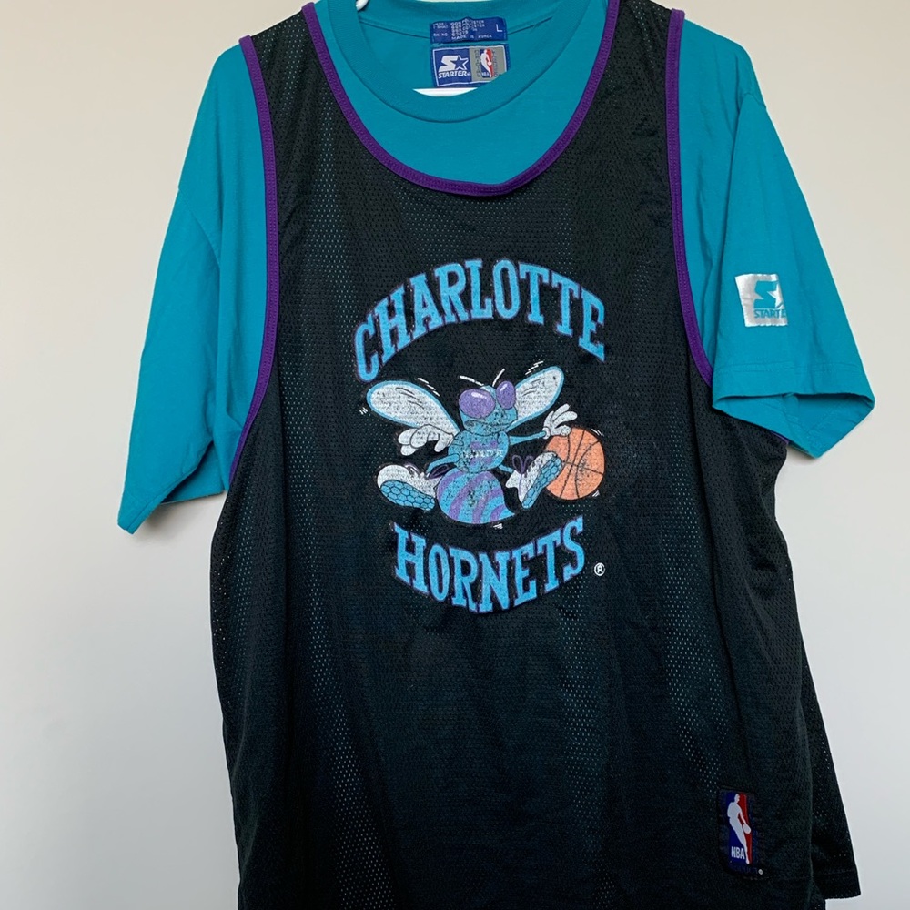 VINTAGE STARTER Charlotte Hornets Jersey
